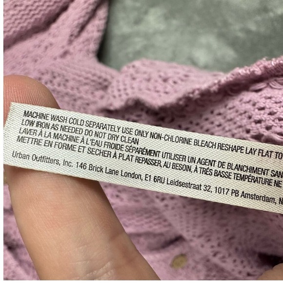 Free People Beach Pink Knit Collared Button Front Romper XS/TP Crochet Lace - Picture 7 of 11